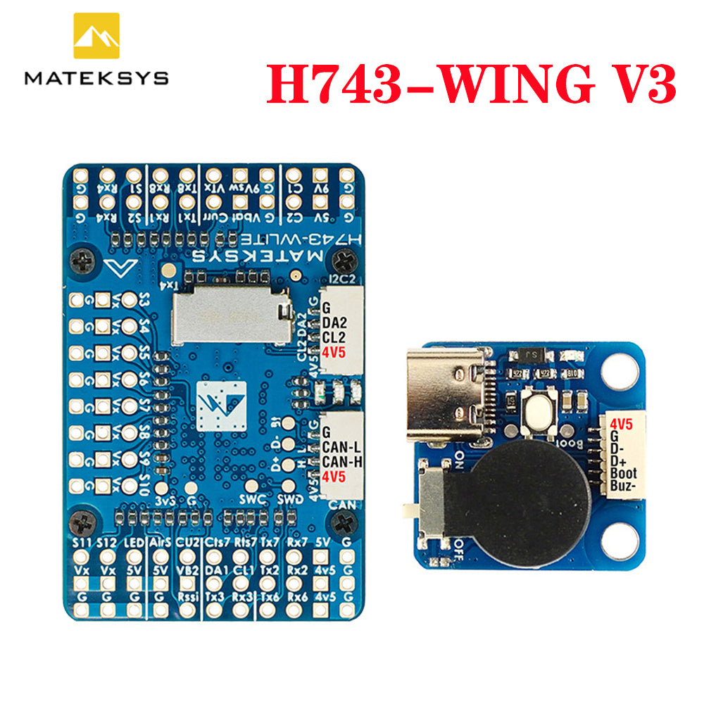 MATEK H743 WING V3 Professional Flight Controller Supporting 3-8S Lipo for Large Scale RC Airplane and UAV Autopilot