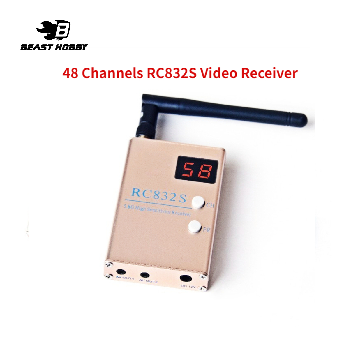 BeastHobby RC832S 5.8Ghz 48CH 5dB High Sensitive FPV Receiver AV VRX for RC Drone DIY Accessories Parts