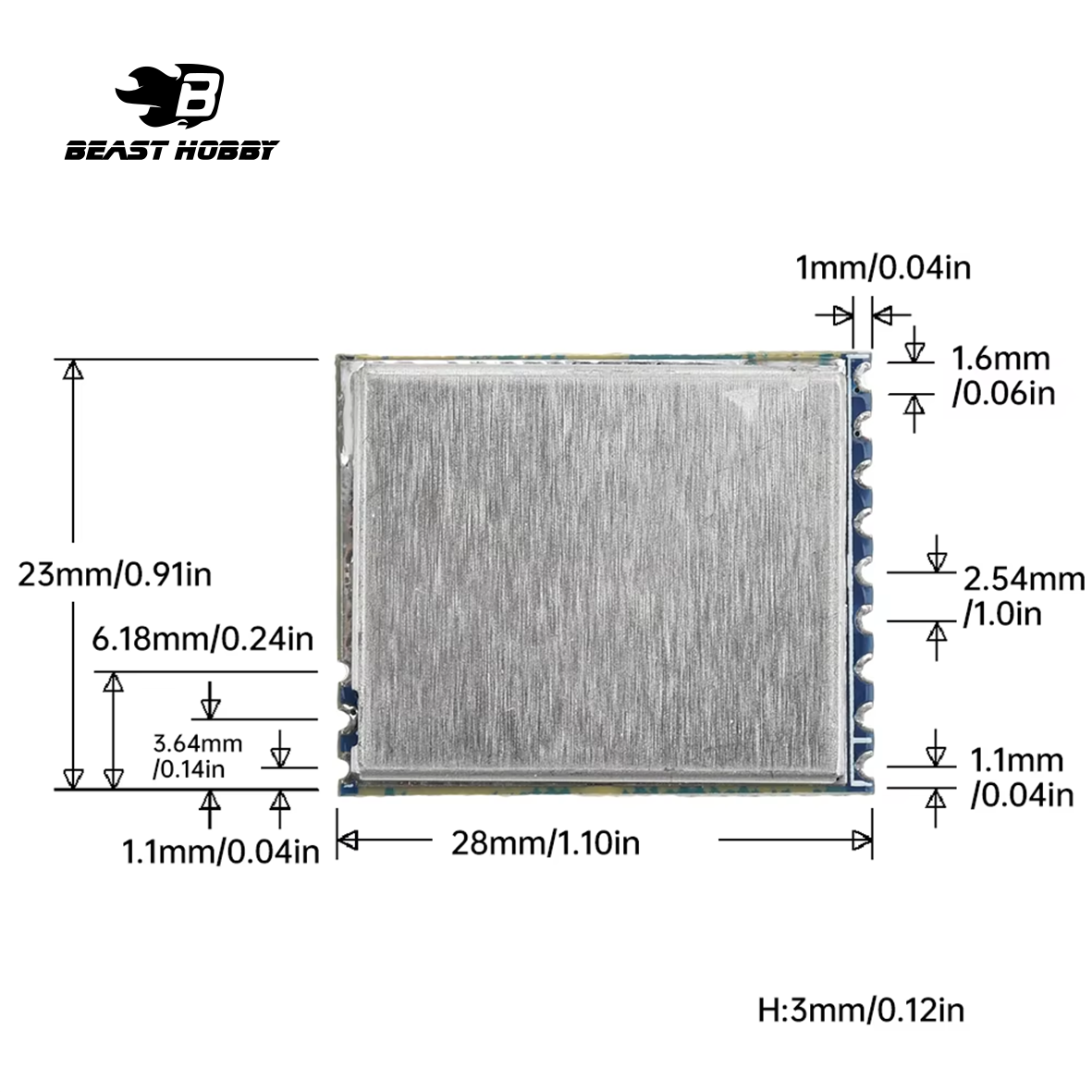 BeastHobby RX5808 5.8G 48CH Raceband A/V Receiver Module for RC FPV Racer Racing Drone Transmissions