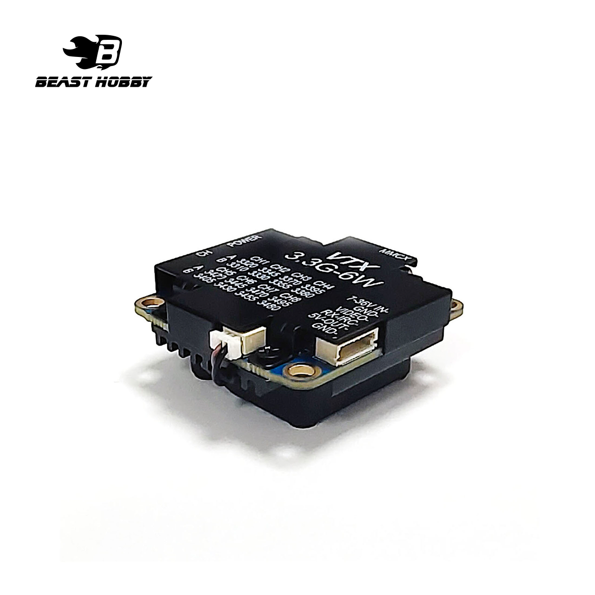 BEASTHOBBY 3.3GHz VTX 6W Video Transmitter VTX 8CH 6000mW for FPV RC Racing Drone Goggles