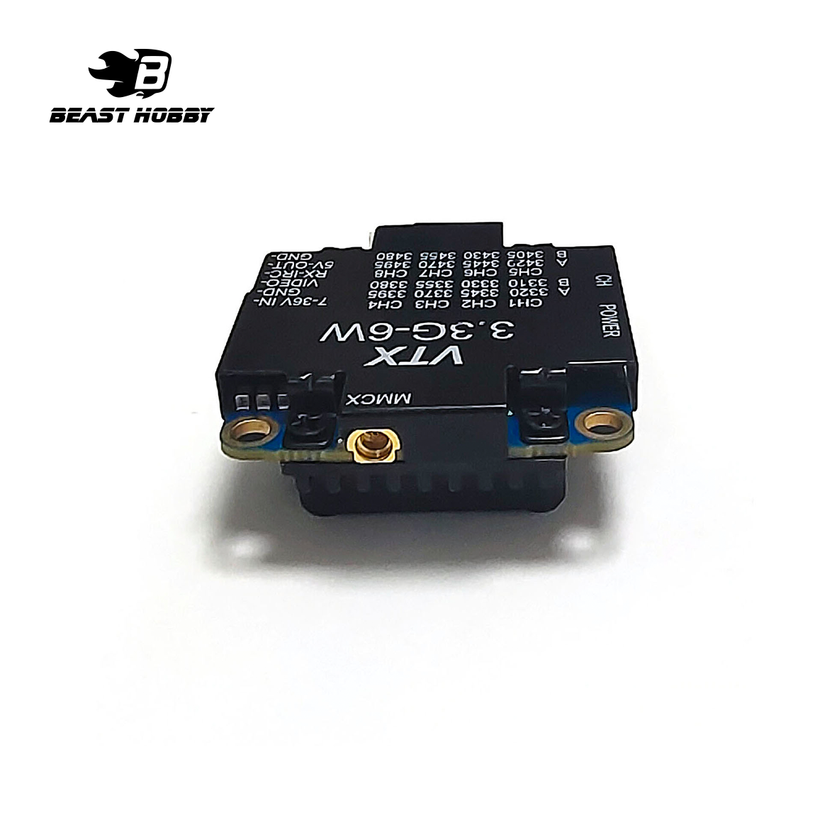 BEASTHOBBY 3.3GHz VTX 6W Video Transmitter VTX 8CH 6000mW for FPV RC Racing Drone Goggles