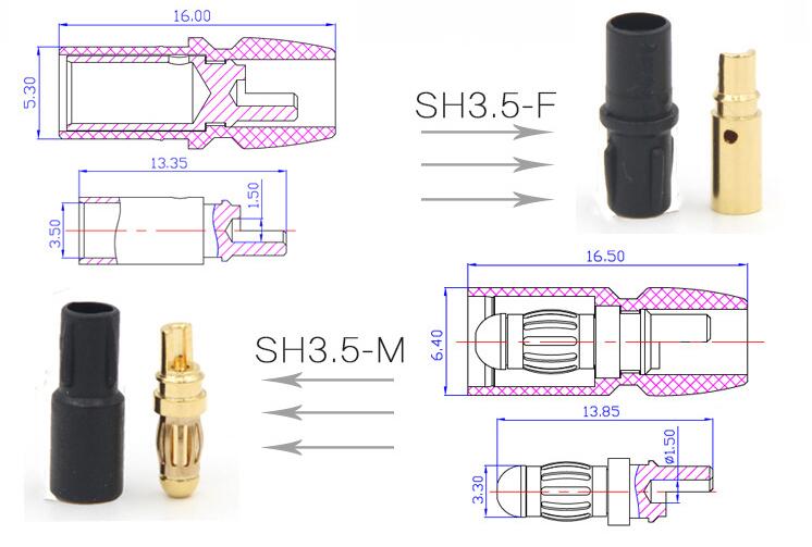 Amass SH3.5: Gold Plated Connector