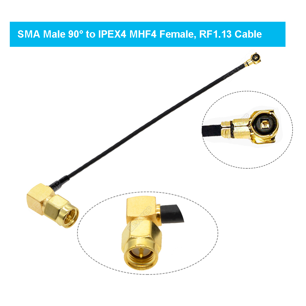 2PCS IPEX4 to SMA Pigtail RP-SMA/SMA WiFi Antenna Adapter